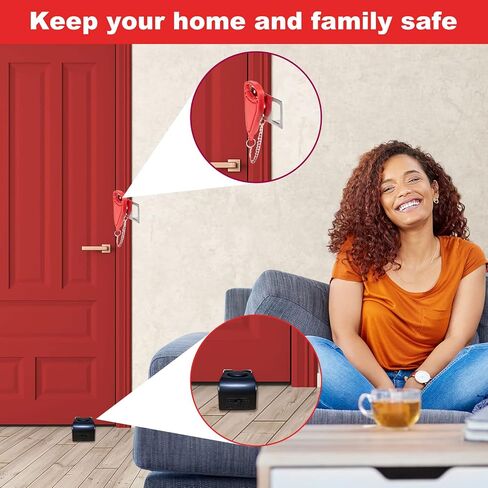AceMining Portable Door Lock Home Security Door Lock Travel Lockdown Locks for Additional Safety and Privacy Perfect for Traveling Hotel Home Apartment College - 4 Pack in Kuwait