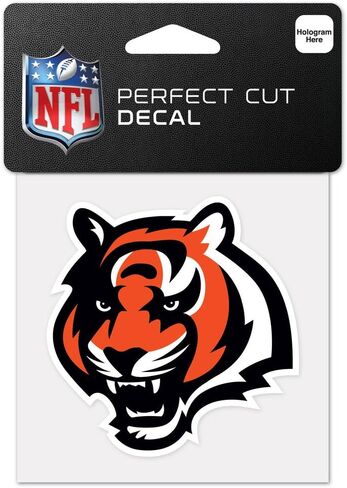 NFL Cincinnati Bengals 63041011 Perfect Cut Color Decal, 4" x 4", Black in Saudi Arabia
