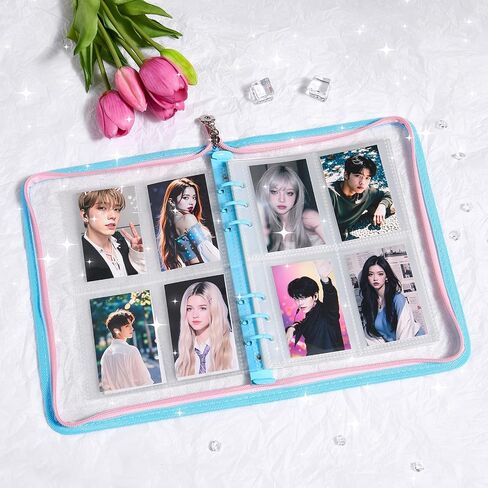 A5 Kpop Photocard Binder With Zipper, 3 Sizes Inner Page With 270 Pockets - 6-Ring Photo Album Organizer For Polaroid, Instax Wide, Mini Photos & Trading Cards - Perfect For Kpop Merch Collection in Kuwait
