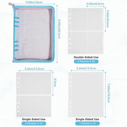 A5 Kpop Photocard Binder With Zipper, 3 Sizes Inner Page With 270 Pockets - 6-Ring Photo Album Organizer For Polaroid, Instax Wide, Mini Photos & Trading Cards - Perfect For Kpop Merch Collection in Kuwait