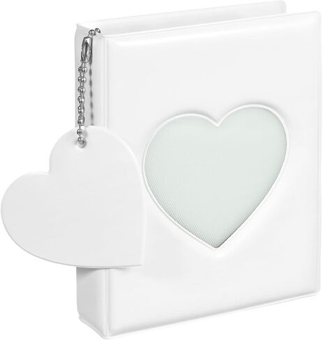 Mini Photocard Binder ، 3 بوصة بيضاء كتاب ضوئي Mini Photo ألبوم Heart Hollow Card Binder مع 32 جيوبًا ومتسابقًا in Kuwait