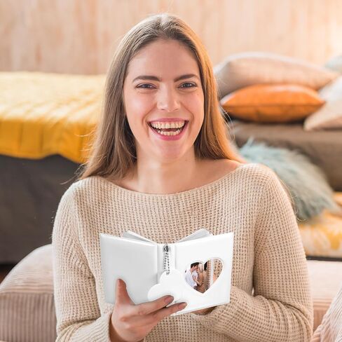 Mini Photocard Binder ، 3 بوصة بيضاء كتاب ضوئي Mini Photo ألبوم Heart Hollow Card Binder مع 32 جيوبًا ومتسابقًا in Kuwait