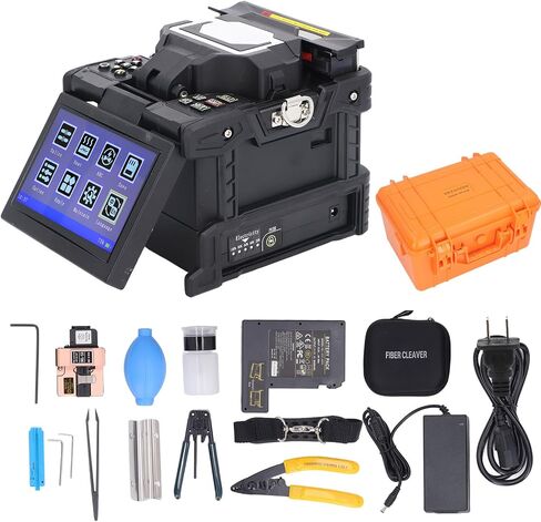 Fiber Splicer, Fiber Optic Splice Kit 5 in Splicer 400X Fast Heating Automatic Optical Splicing Machine Optical Welding Splicing Machine with LED Light (US Plug) in Saudi Arabia