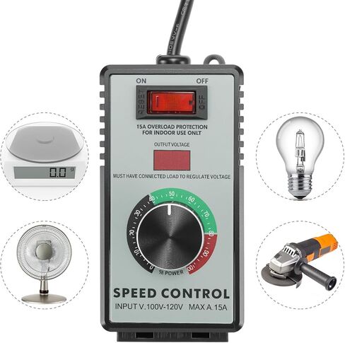 Qwork AC Motor Speed ​​Controller ، 120V 15A 4000W FAN SPEED Controller in Kuwait