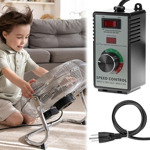 Qwork AC Motor Speed ​​Controller ، 120V 15A 4000W FAN SPEED Controller in Kuwait