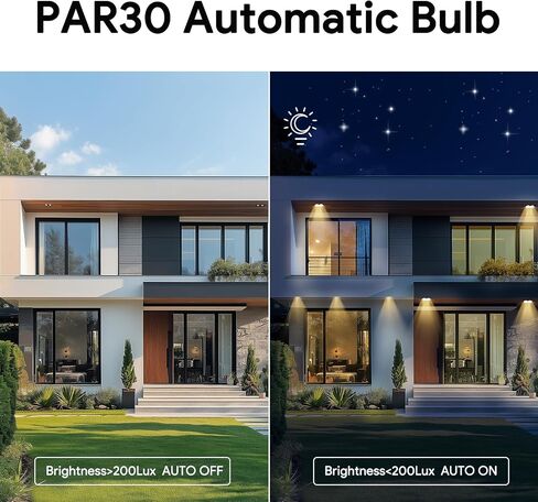 Energetic PAR30 2-Pack Dusk to Dawn LED Outdoor Flood Light Bulb, 75 Watt Equivalent(11W), 850LM, 5000K Daylight, E26 Base, Automatic On/Off Sensor Light Bulb for Porch, Hallway, ETL Listed in Kuwait