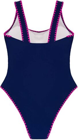 Women's One Piece Swimsuit Slimming Tummy Control Shell Stitched Bathing Suit High Cut Scoop Neck Swimwear in Kuwait