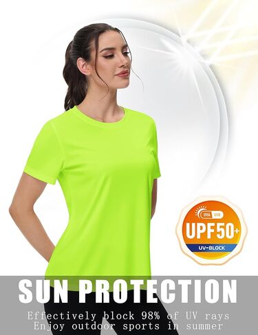 Magcomsen 2 Pack Women's Short Sleeve Thirts Upf 50+ تمرين يركض سريعًا واقيًا رياضيًا رياضيًا على قمة السباحة in Kuwait