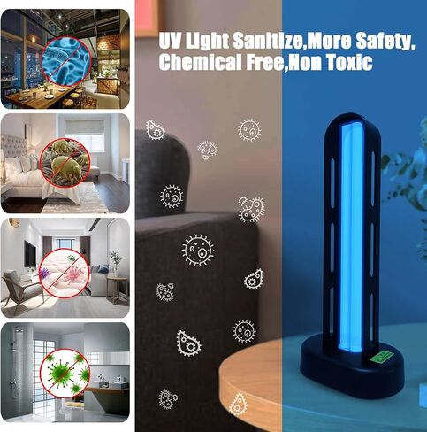 Baimnocm 3 Pack 38w UV Light Lightizer ، مصباح مبيد الجراثيم UVC مع التحكم عن بعد ، مصباح ضوء التطهير للأشعة فوق البنفسجية للطابق السفلي/غرفة النوم/المطبخ (2 أوزون خالٍ + 1 أوقية) in Kuwait