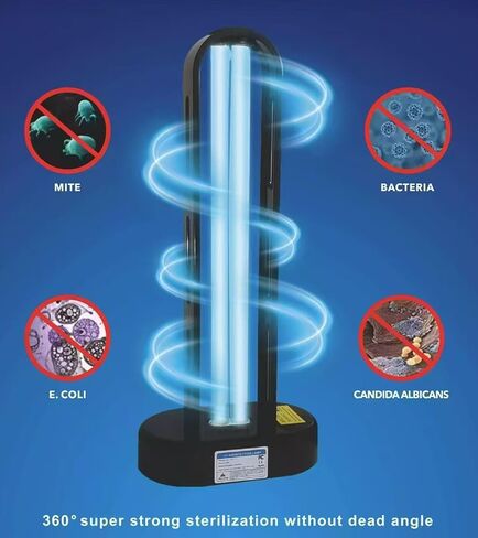 Baimnocm 3 Pack 38w UV Light Lightizer ، مصباح مبيد الجراثيم UVC مع التحكم عن بعد ، مصباح ضوء التطهير للأشعة فوق البنفسجية للطابق السفلي/غرفة النوم/المطبخ (2 أوزون خالٍ + 1 أوقية) in Kuwait
