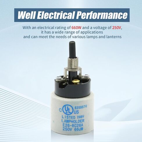 استبدال مفتاح المصباح الدوار مع حامل المقبس 660W 250V E26 E27 ، مقبس ضوء الخزف مع التبديل ، استبدال Zing ZE-307P in Saudi Arabia