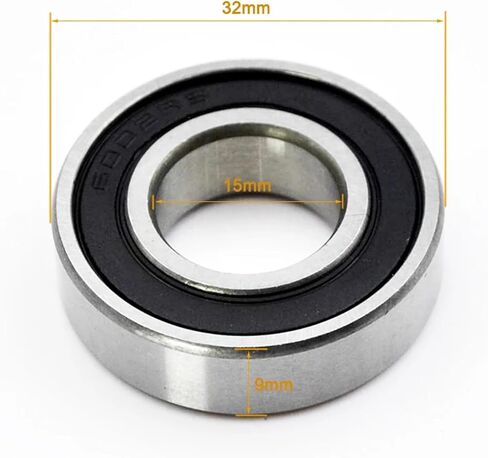 6000 6001 6002 6003 6004 6005 2RS Deep Groove Ball Bearings 2Pcs(6002-2RS 15x32x9mm) in Saudi Arabia