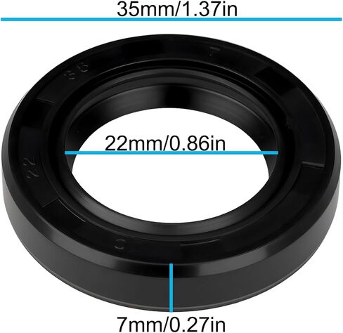 10pcs R23 Double Lip Nitrile Rubber Oil Seal 22x35x7mm for 22mm Shaft with Garter Spring in Saudi Arabia