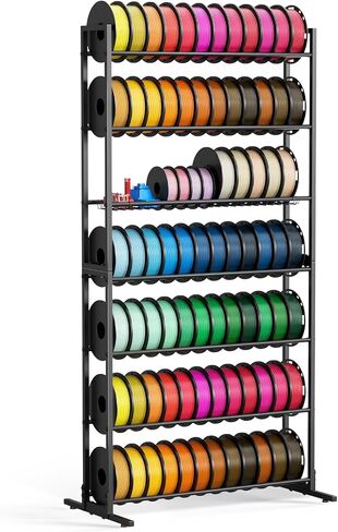 3D Printer Filament Storage Rack, Heavy Duty Spool Holders with Removable Storage Basket for 3D Printing Filaments, 7 Tier Large Metal Shelf Organizer for 3D Printing Business Studio Office Workshop in Kuwait