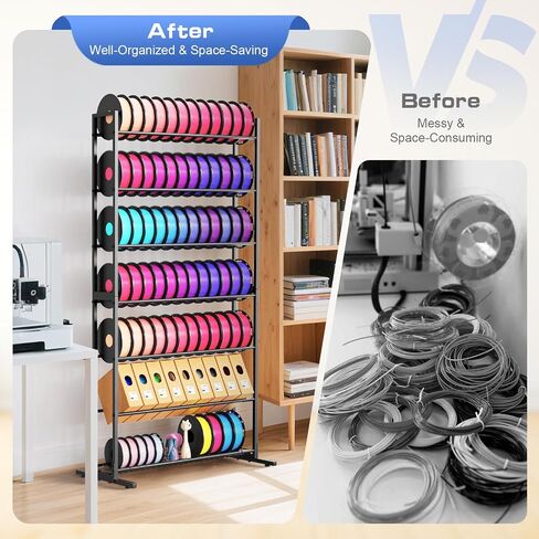 3D Printer Filament Storage Rack, Heavy Duty Spool Holders with Removable Storage Basket for 3D Printing Filaments, 7 Tier Large Metal Shelf Organizer for 3D Printing Business Studio Office Workshop in Kuwait