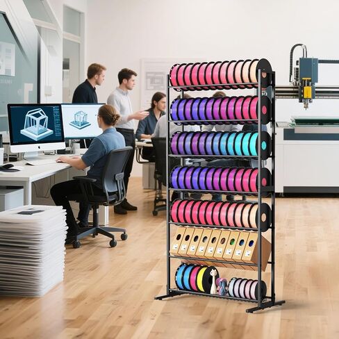 3D Printer Filament Storage Rack, Heavy Duty Spool Holders with Removable Storage Basket for 3D Printing Filaments, 7 Tier Large Metal Shelf Organizer for 3D Printing Business Studio Office Workshop in Kuwait