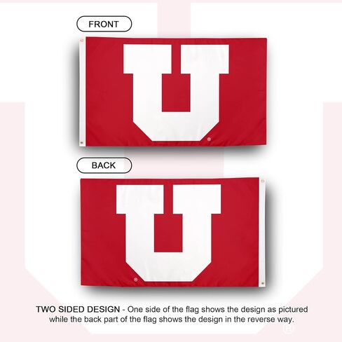 Desert Cactus University of Utah Flag - 3 x 5 Feet UT Utes Banner, Indoor/Outdoor Durable Fabric, 100% Polyester Design (Design M) in Saudi Arabia