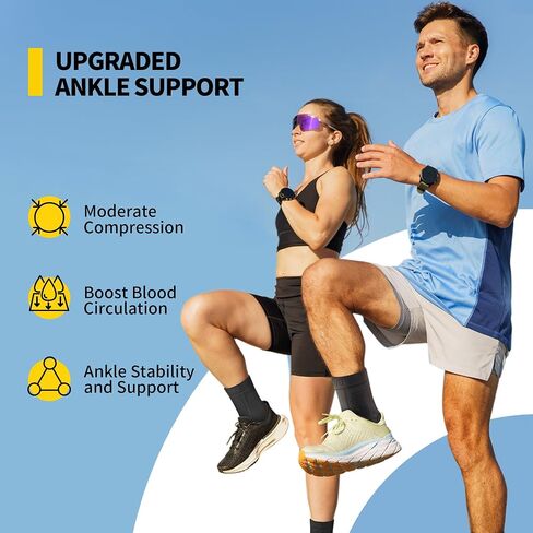 CAMBIVO 1 Pair Ankle Braces for Men and Women, Ankle Compression Socks for Foot Pain, Daily Wear, Fitness, Working, Achilles Tendonitis Relief Ankle Sleeve in Kuwait