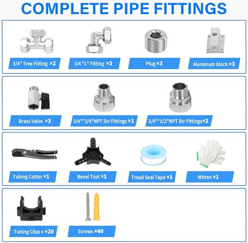 طقم خط الهواء المضغوط 3/4 "x100ft ، مجموعة خط الهواء ، مجموعة خرطوم الهواء ، أنابيب HDPE-Aluminum-HDPE ، محكم الإغلاق ، مقاومة للتسرب ، لتجهيزات ضاغط الهواء ، مناسبة للمتجر ، ورش العمل ، والمصانع ، والكراجات in Saudi Arabia