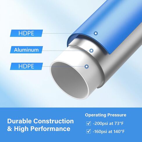 طقم خط الهواء المضغوط 3/4 "x100ft ، مجموعة خط الهواء ، مجموعة خرطوم الهواء ، أنابيب HDPE-Aluminum-HDPE ، محكم الإغلاق ، مقاومة للتسرب ، لتجهيزات ضاغط الهواء ، مناسبة للمتجر ، ورش العمل ، والمصانع ، والكراجات in Saudi Arabia