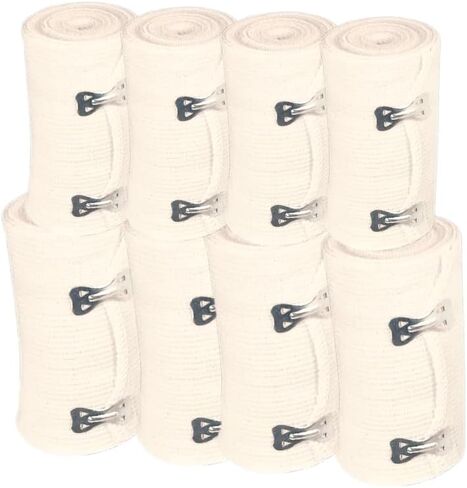 Elastic Bandage Wrap Set – 2 Pack (3" & 4") Multi-Zone Compression Wraps with Clips – Breathable, Reusable & Latex-Free Support for Sports, Sprains & Injuries – Ideal for Ankles, Feet & Knees in Kuwait