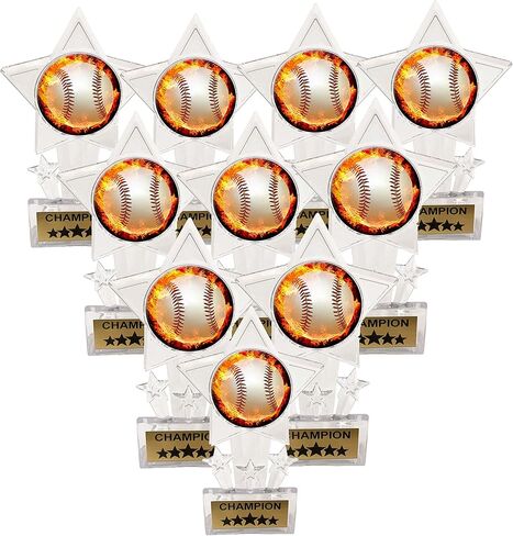 Express Medals 10 Pack Acrylic Flame Baseball Trophies Champion جوائز جوائز الهدايا الكأس 10 PK EMFCL808 in Kuwait