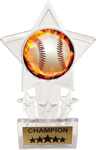 Express Medals 10 Pack Acrylic Flame Baseball Trophies Champion جوائز جوائز الهدايا الكأس 10 PK EMFCL808 in Kuwait