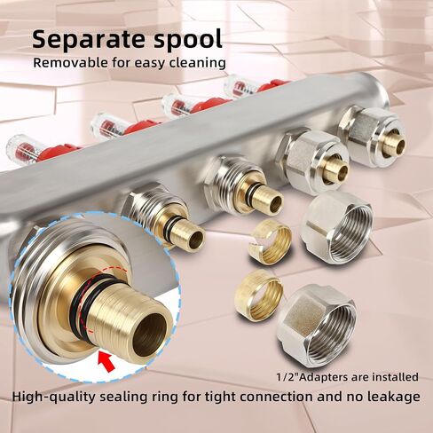 Fahkns مشعب تسخين مشع ، 2 حلقة PEX متعددة 1/2 "محولات للتدفئة الكلمة الإشعاع الهيدروني in Saudi Arabia