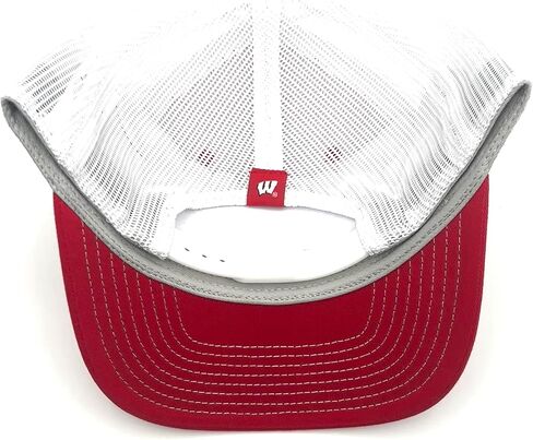 Officially Licensed University Wisconsin Mesh Trucker Hat Classic Red/White Badgers Embroidered Team Logo Structured Snapback Sports Cap in Saudi Arabia