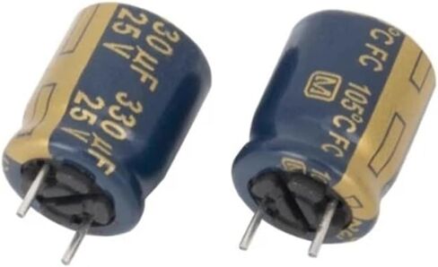 25v330uf 10x12.5mm التردد العالي ، المكثفات الصوتية المنخفضة المنخفضة (5pcs) in Saudi Arabia