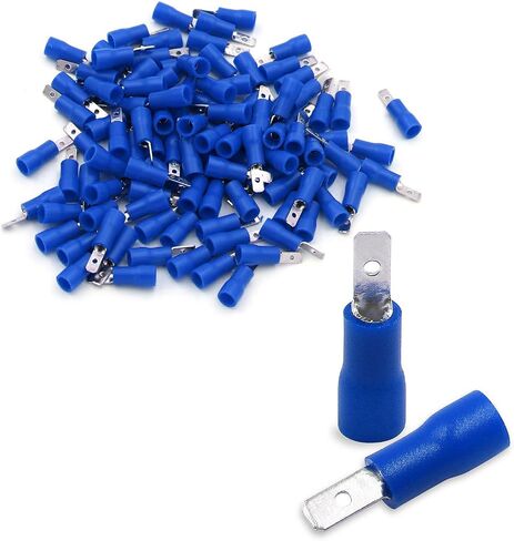 Baomain Blue Male Insulated Spade Wire Connector Electrical Crimp Terminal 16-14 AWG 2.8 x 0.5mm Pack of 100 in Saudi Arabia