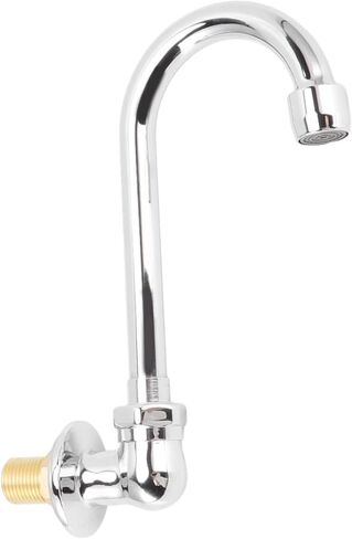 Foot Pedal Faucet, Stainless Steel G12 Thread Wall Mounted Knee Valve Basin Tap Valve Bathroom Basin Faucet Set for Hospital Medical Laboratory in Kuwait