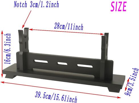 Katana Stand Sword Stand Staph Desktop Wooden Lightsaber حامل ، رف Cosplay Samurai Sword Cosplay (أسود ، مستويات واحدة) in Kuwait