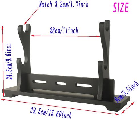 Katana Stand Sword Stand Staph Desktop Wooden Lightsaber حامل ، رف Cosplay Samurai Sword Cosplay (أسود ، مستويات واحدة) in Kuwait