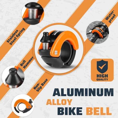 Bike Bell Hidden Conch Bicycle MTB Bells Max 100db Clear Long Sound for 22.2mm/0.78in Handlebars Ebike Horn for Adults or Kids Bike in Saudi Arabia