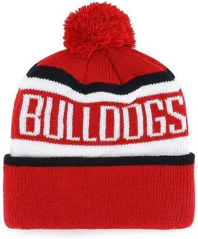 جورجيا مرخصة رسميا متماسكة بوم قبعة قبعة القبعة الكلاسيكية الطبعة Bulldogs المطرزة شعار الشتاء غطاء متعدد الألوان in Saudi Arabia