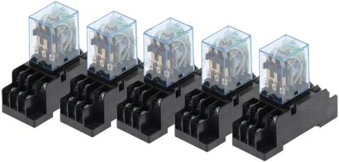 1pcs 5Sets Electromagnetic Coil General DPDT Power Relay MY3NJ 11Pins HH53P DC12V 24V AC 110V 220V Miniature Relay with PYF08A Base(AC 12V) in Saudi Arabia