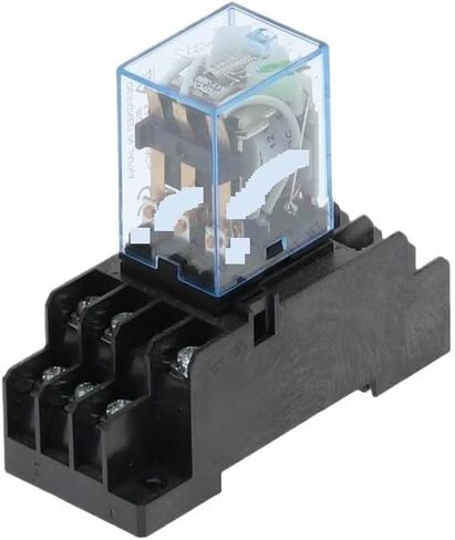 1pcs 5Sets Electromagnetic Coil General DPDT Power Relay MY3NJ 11Pins HH53P DC12V 24V AC 110V 220V Miniature Relay with PYF08A Base(AC 12V) in Saudi Arabia