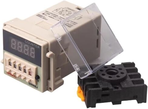 DH48J-A 1-9999 (X1 X10 X100) 30CPS Digital Counter Relay DC 24V W Base (DH48J-11A AC380V) in Saudi Arabia