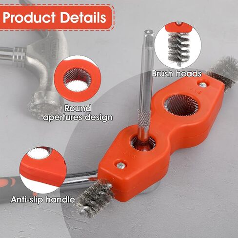 4 in 1 Copper Pipe Cleaner, 2 Pcs 1/2 and 3/4 in CopperPipe Brush Stainless Steel Copper Tubing Wire Brushs Thread Cleaner Plumber Brushs for Plumbing Installation Soldering Brazing in Saudi Arabia
