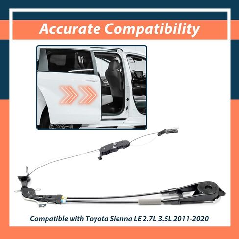 خلفي السائق الأيسر الجانبي ، كابل الباب المنزلق ، بديل لـ Toyota لـ Sienna 2011-2020 ، كابل Bracket Bracket Auto Door Auto بدون محرك ، استبدال 85016-08011 85016-08010 مجموعة الربط in Kuwait