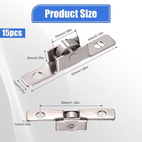 15 Pack Push-Pull Sliding Window Wheels, Sliding Door Axles Window Pulley, Wheel Width 4mm, Windows Pulley Single Roller Wheel for Wardrobes Cabinets Bookcases Doors Windows in Saudi Arabia
