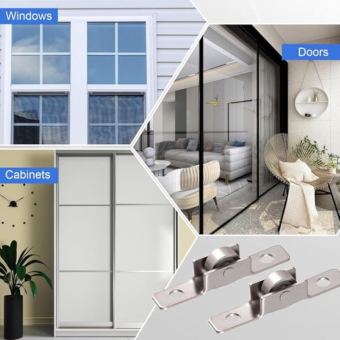 15 Pack Push-Pull Sliding Window Wheels, Sliding Door Axles Window Pulley, Wheel Width 4mm, Windows Pulley Single Roller Wheel for Wardrobes Cabinets Bookcases Doors Windows in Saudi Arabia