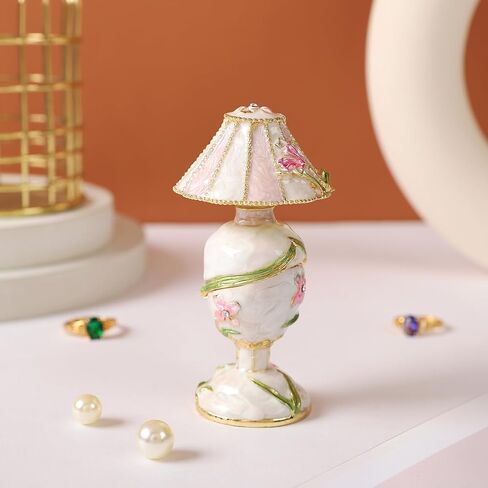 Furuida Vintage Teapot Trinket Box Hinged Enamel Hand Painted Jewelry Box Decorative Ornaments Unique Gift for Home Decor in Kuwait