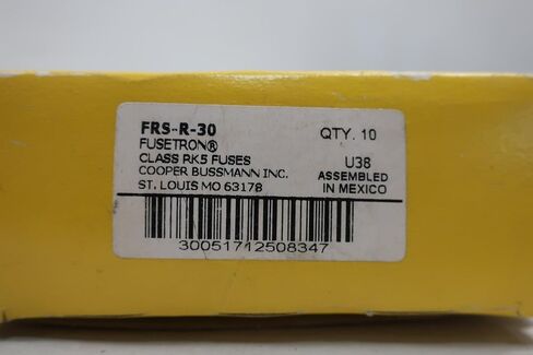 صندوق من 10 Cooper Bussmann FRS-R-30 FUSETRON 30A AMP 600V-AC FUSE D605879 in Saudi Arabia