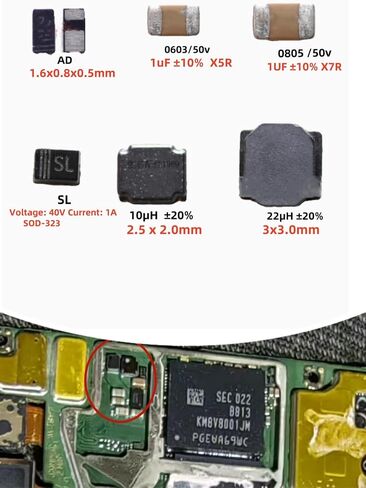HAILUE150PCS مكثف الهاتف المحمول 50V SMD DIODE ، مجموعة محث ، مجموعة الصمام الثنائي ، مجموعة المكثفات ، 0603.0805 50V 1UF ، SL ، DIODE ، 10UH 22UH POWER.SITABLE in Saudi Arabia