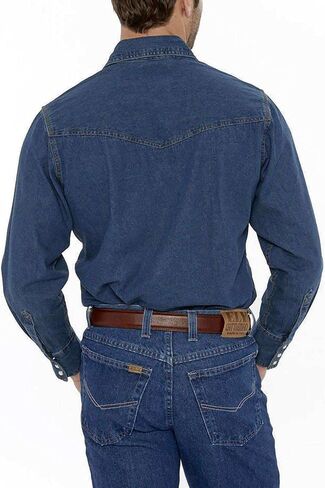 ELY CATTLEMAN Men's Long Sleeve Denim Western Shirt in Kuwait