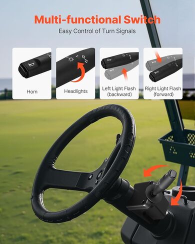 مجموعة مصباح Cart Vevor Golf Cart ، 12 فولت ، مصباح أمامي LED LED القانوني في الشارع ومجموعة الخلفية مع تسخير الأسلاك ، إشارات الدوران ، ضوء الخطر ، قرن التبديل ، وسادة الفرامل ، الرمز البريدي ، الإسكان ABS ، من أجل Yamaha G29 2007 in Kuwait