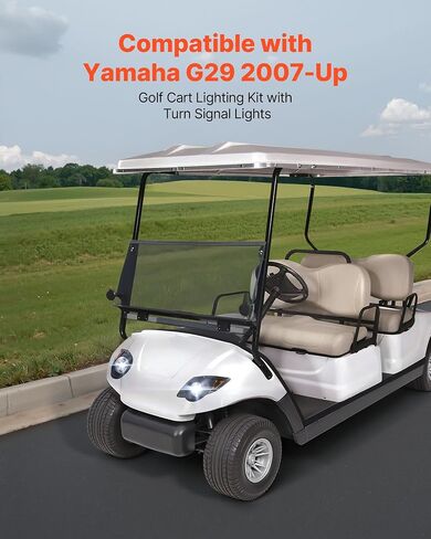 مجموعة مصباح Cart Vevor Golf Cart ، 12 فولت ، مصباح أمامي LED LED القانوني في الشارع ومجموعة الخلفية مع تسخير الأسلاك ، إشارات الدوران ، ضوء الخطر ، قرن التبديل ، وسادة الفرامل ، الرمز البريدي ، الإسكان ABS ، من أجل Yamaha G29 2007 in Kuwait
