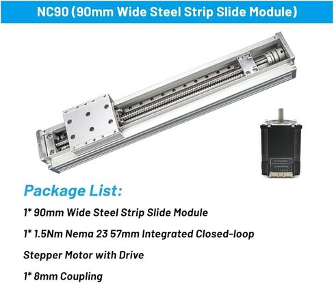90mm Wide Ball Screw Actuator Sliding Table Linear Rail 60KG Load Single Axis Linear Motion Stage(60 Motor Bracket,190mm SFU1610) in Saudi Arabia